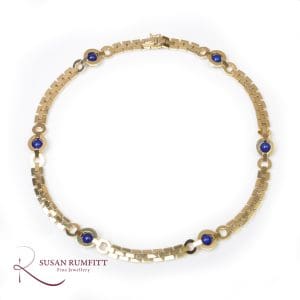 402M A Lapis Lazuli and Gold Collar Necklace