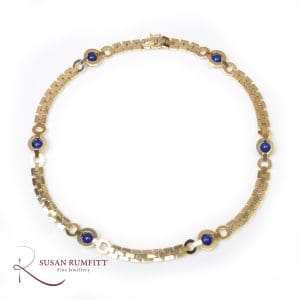 402M A Lapis Lazuli and Gold Collar Necklace