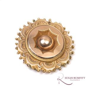 412M A Victorian Gold Shield Brooch