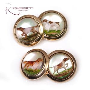 408M Essex Crystal Hunting Dog Cufflinks