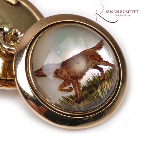 408M Essex Crystal Hunting Dog Cufflinks