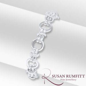 415V silver fancy link bracelet