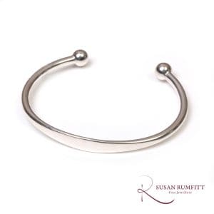 416V Silver Torque Bangle with Engraving Plate