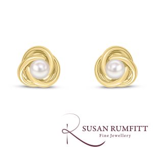 427V A Pair of Cultured Pearl Knot Stud Earrings