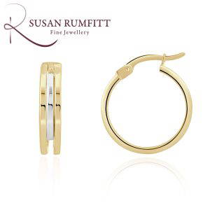 429V A Pair of Triple Row Bi-Coloured Hoop Earrings