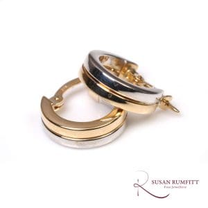 430V A Pair of Bi-Coloured Hoop earrings