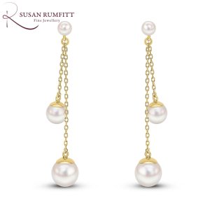 434V A Pair of Cultured Freshwater Pearl Drop Pendant Earrings