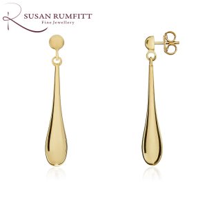 441V Gold Torpedo Drop Pendant Earrings