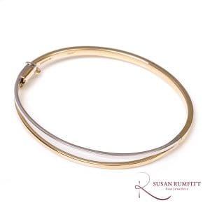 447V A Bi-Coloured Two Row Tapered Bangle