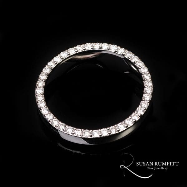 456V Small Diamond Circle Slider Pendant