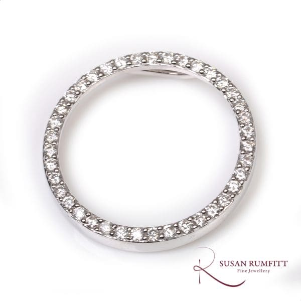456V Small Diamond Circle Slider Pendant