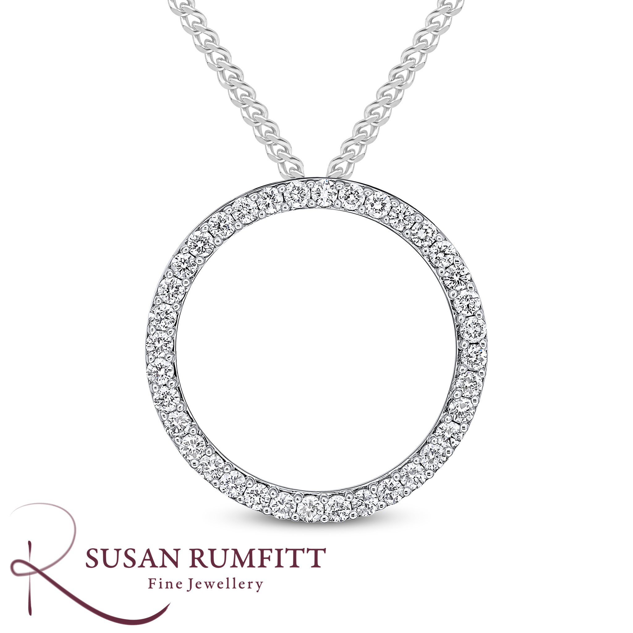 457V Large Diamond Circle Slider Pendant