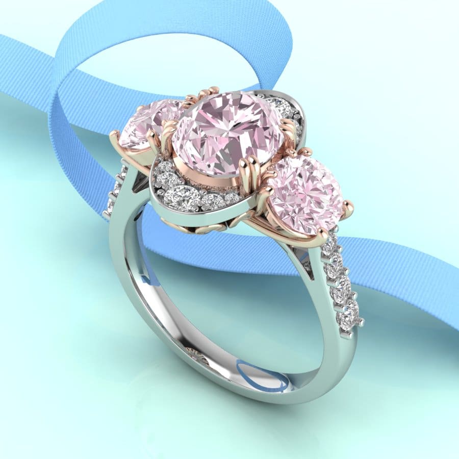 Morganite 3 Stone Ring Charles & Camilla Coronation