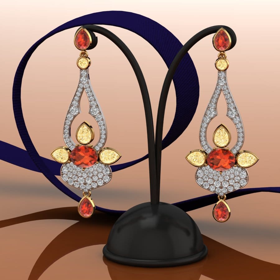 Oval Fire Opal Drop Earrings 2 Charles & Camilla Coronation